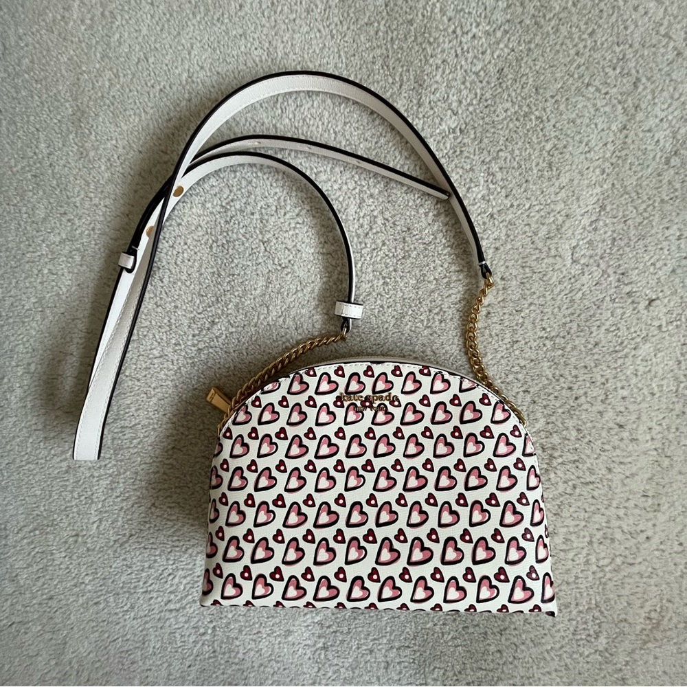 Kate Spade Heart Print Crossbody Bag + Card Holder Set Bundle - Picture 2 of 5